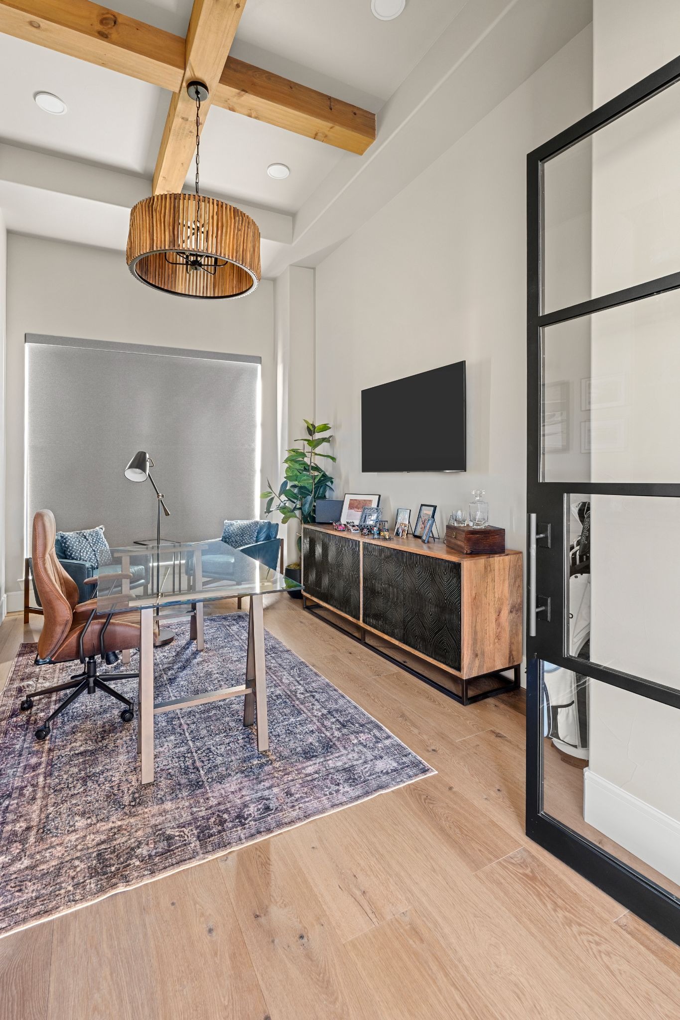 Home Office with Shades Down