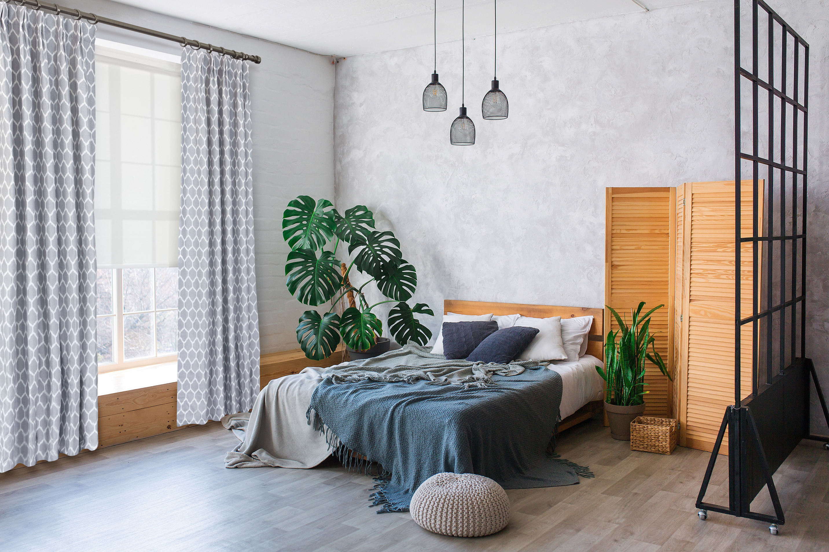 Roller shades and drapery panels