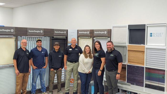team photo in showroom