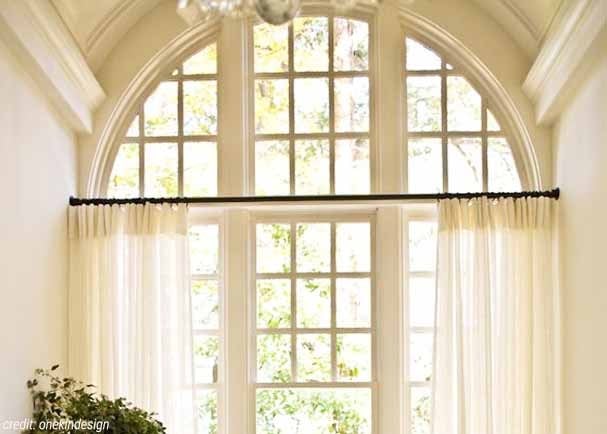 Draperies For The Challenging Shaped Windows Arched Windows