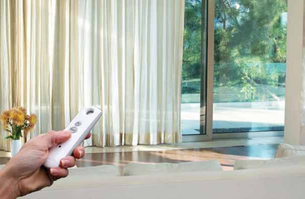 Stylish Ways to Cover Glass Doors Motorized Windows