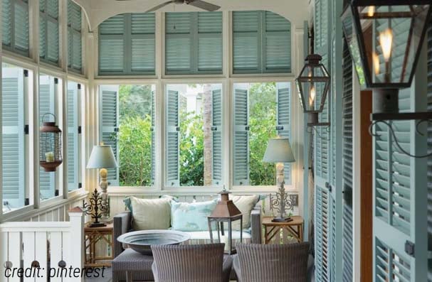 The Best Window Coverings for a Sunroom PLANTATION SHUTTERS