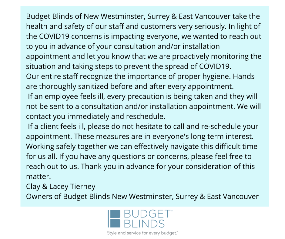 Budget Blinds of New Westminster, Surrey & East Vancouver
