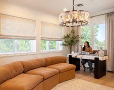 How do I clean and maintain custom fabric Roman shades and sheer shadings?