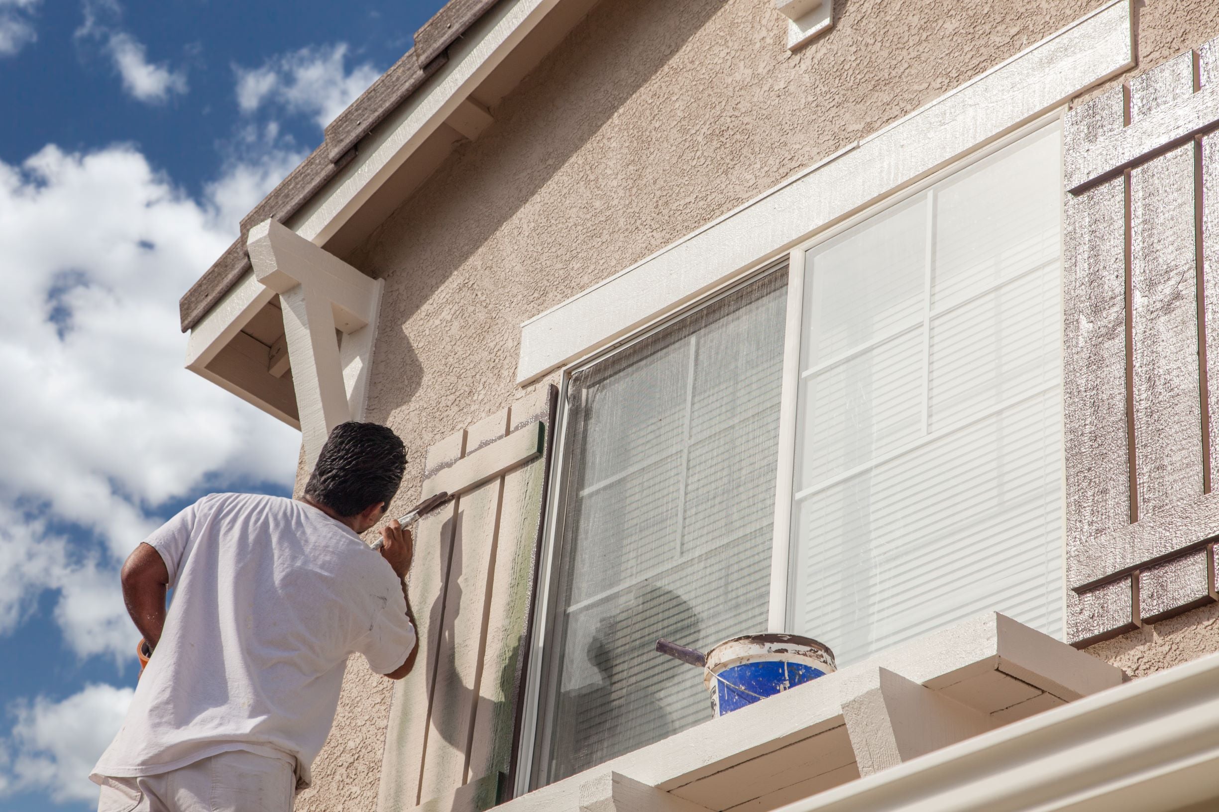 budget blinds painting shutters