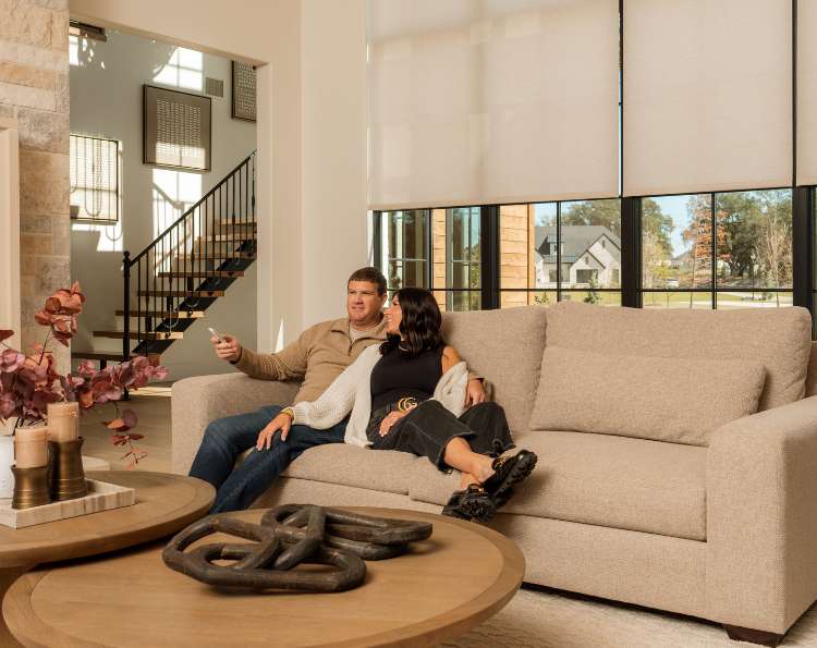 Living Room Serenity: Benefits of Roller Shades and Motorization