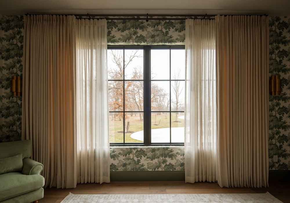 Layered Drapery in a Living Room