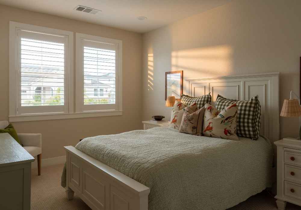 Wood Shutters in a Bedroom