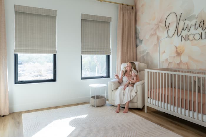Inspired Shades Woven Wood Shades Signature Series Pinch Pleat Drapery Nursery (7) (1) (1)