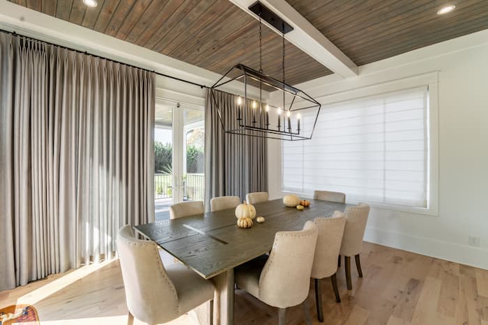 Drapery Roman Shade Dining Room