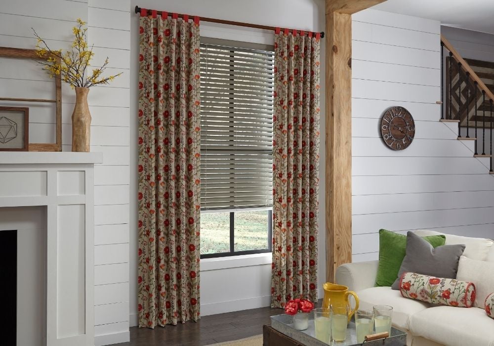 Content Size Drapery and Blinds in Living Room