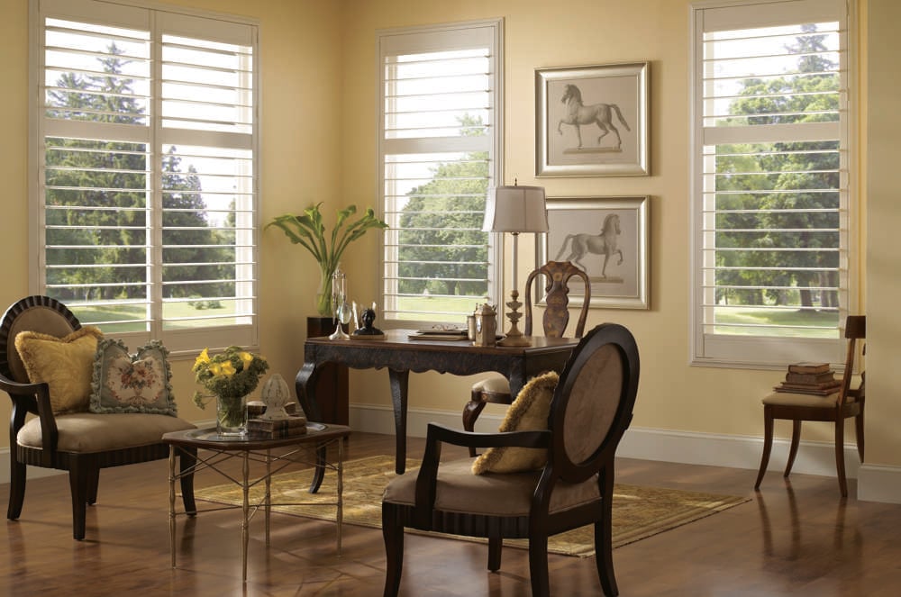 plantation shutters in office