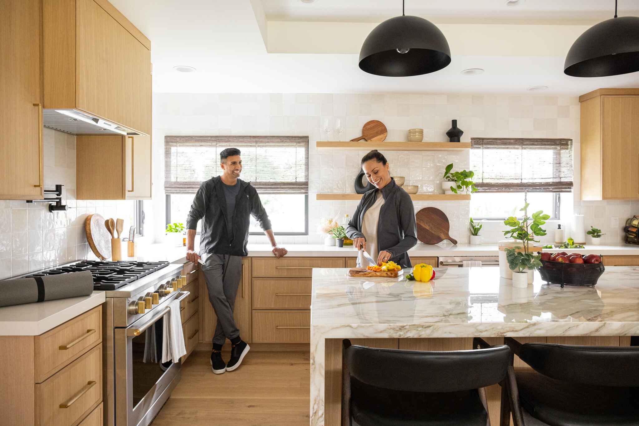 Dark Woven Wood Shades Kitchen.jpg