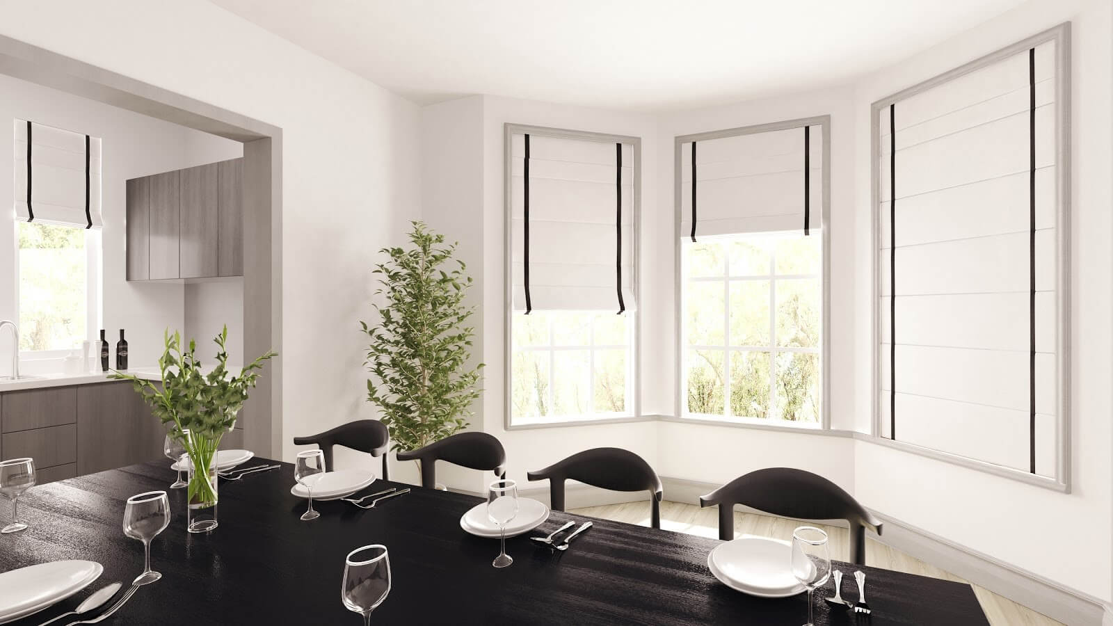 roman shades dining room