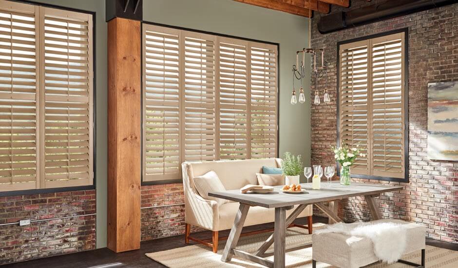 wood shutters dining room