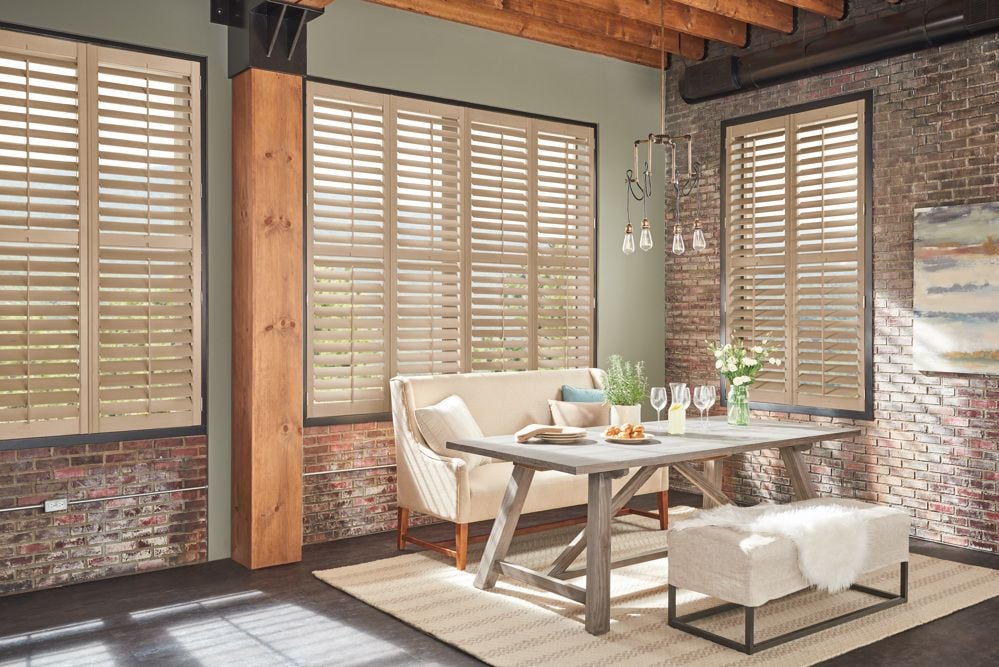 Wood Shutters in Dining Room