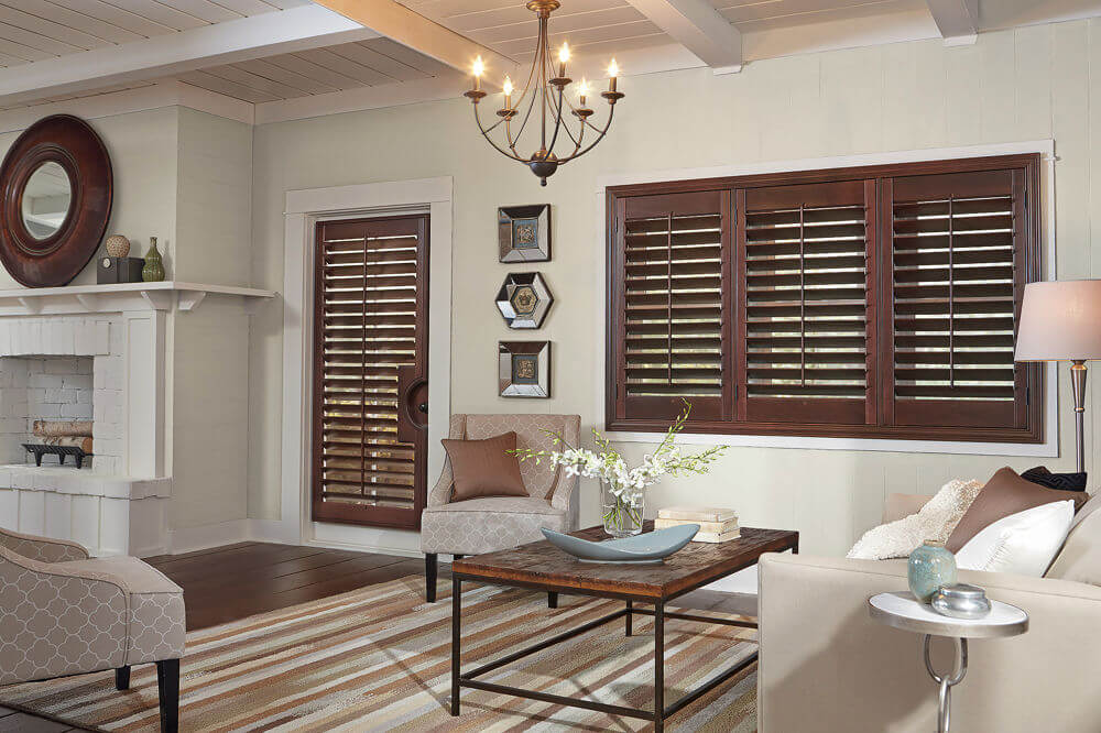 Wood Shutters in Living Room