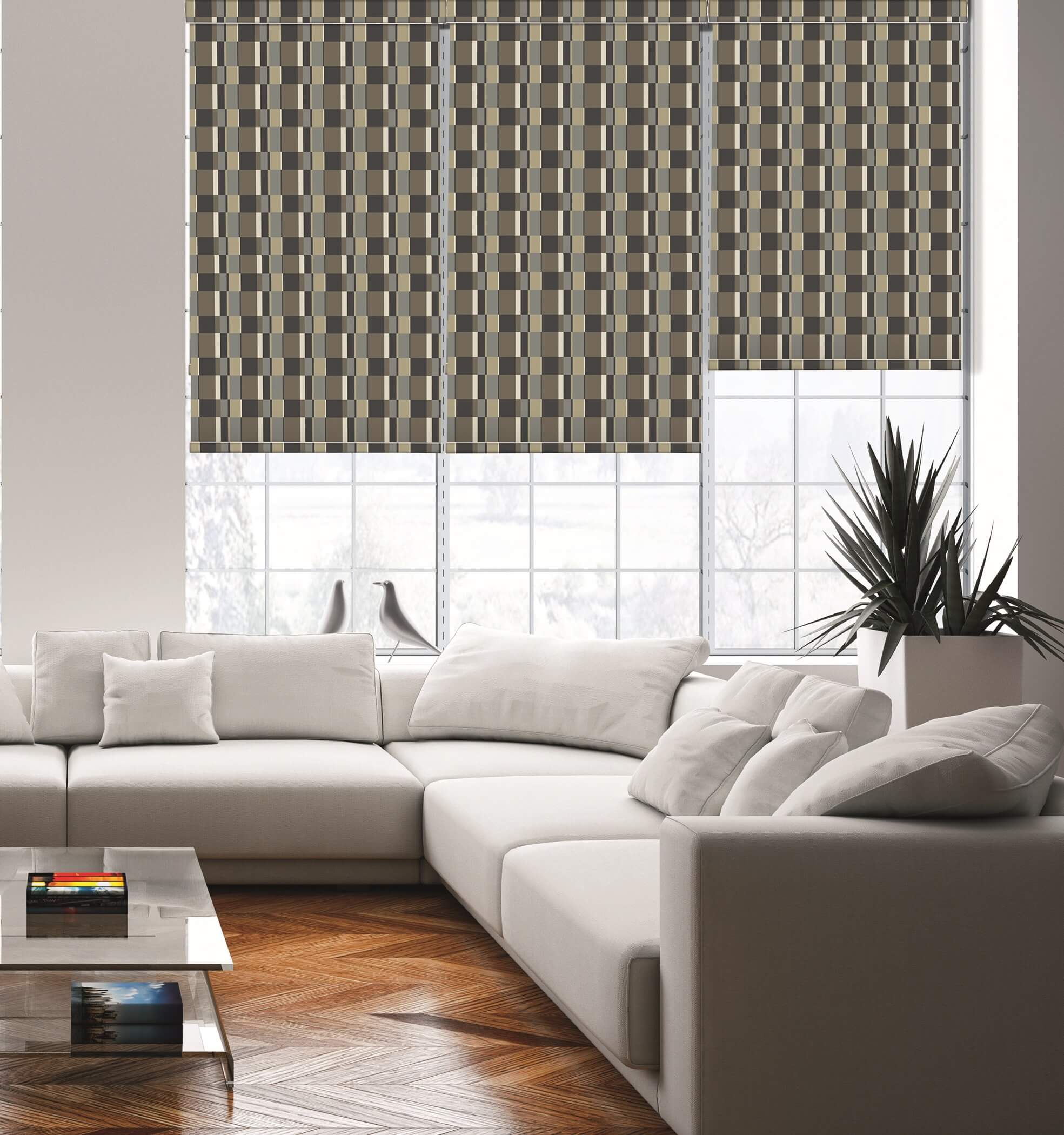 retro patterned roller shades