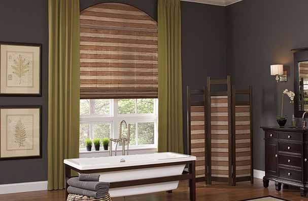Custom Window Treatment Highlight _ Bamboo Shades BATHROOM