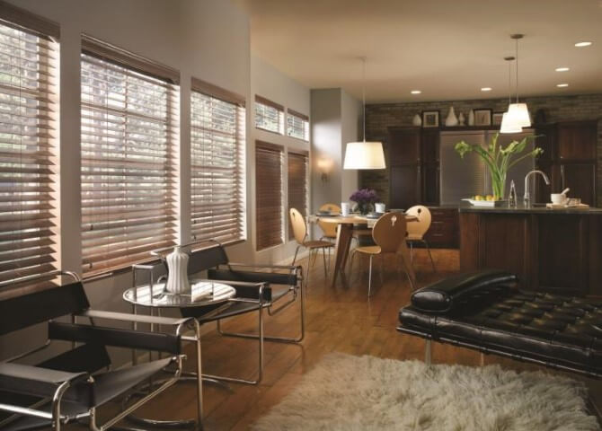 dark wood blinds