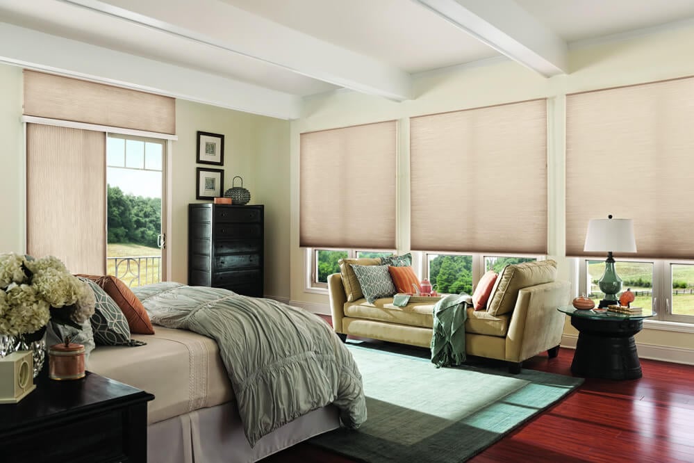 Honeycomb Shades in Bedroom 