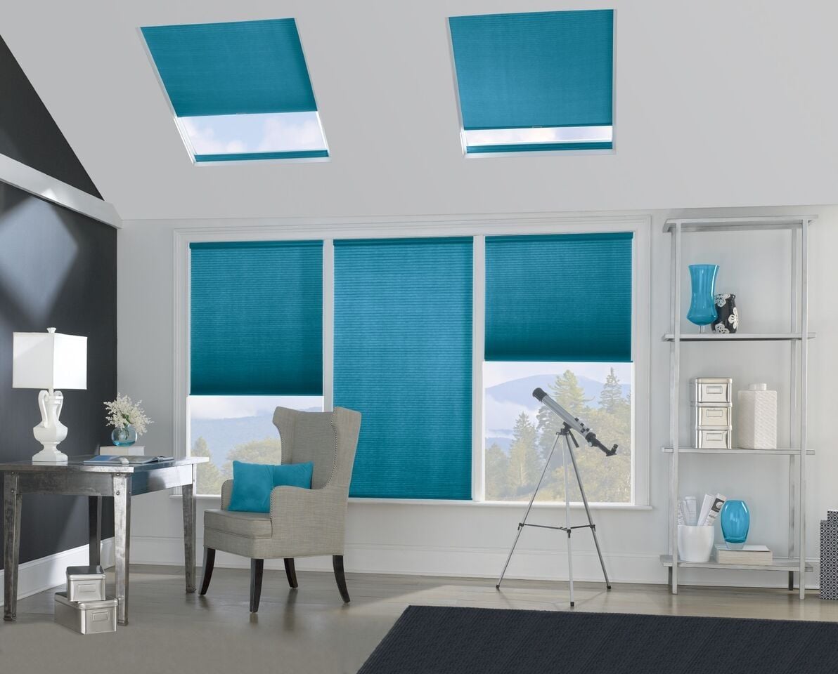 blue cellular skylight shades