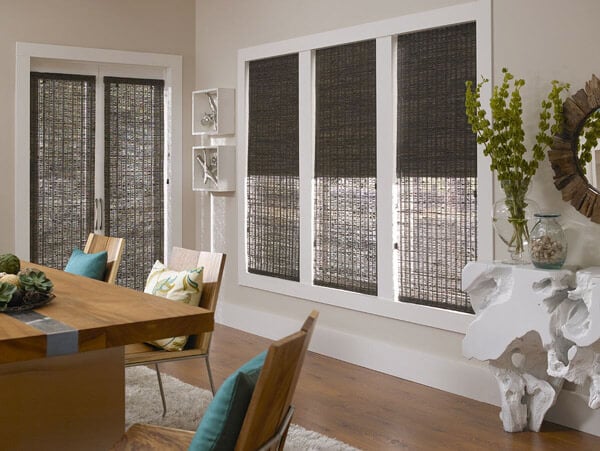 bamboo shades in kitchen