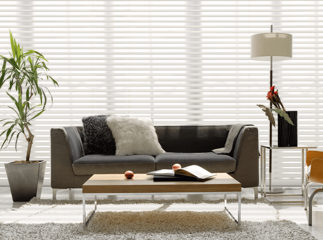 fabric living room blinds