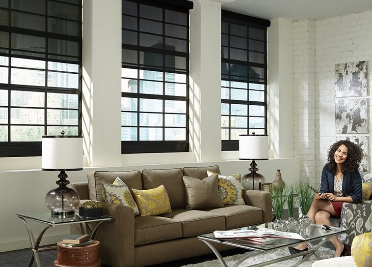 smart shades in living room