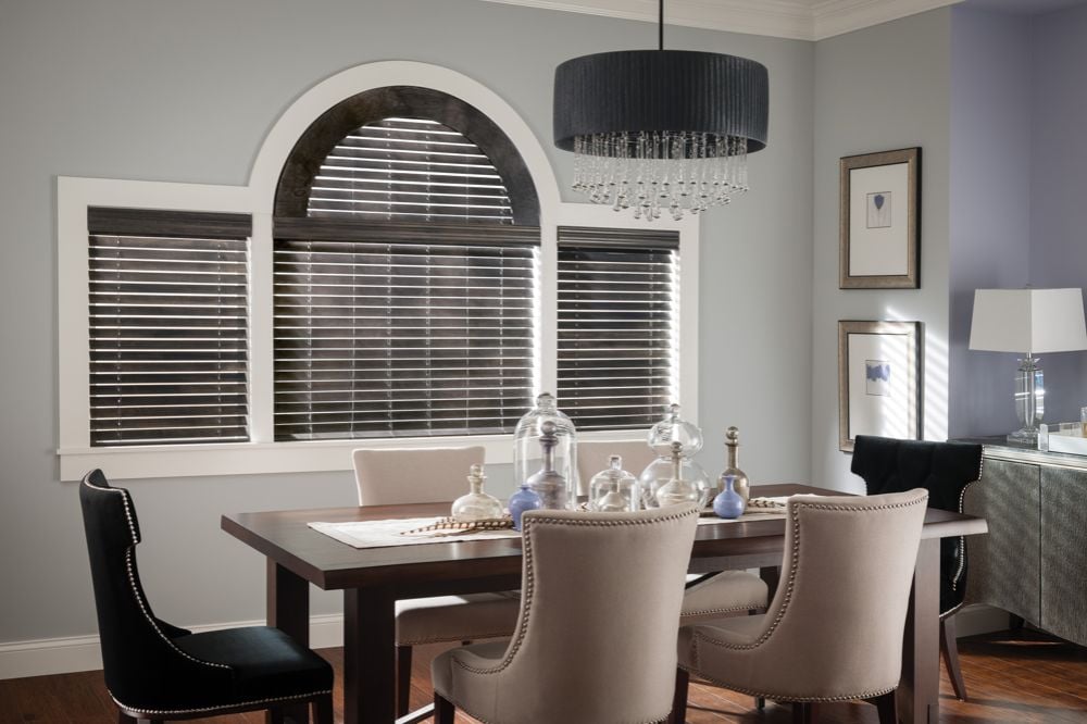 Wood Blinds in Dining Room