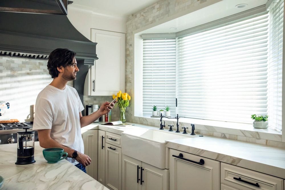 Motorized Blinds in Kitchen