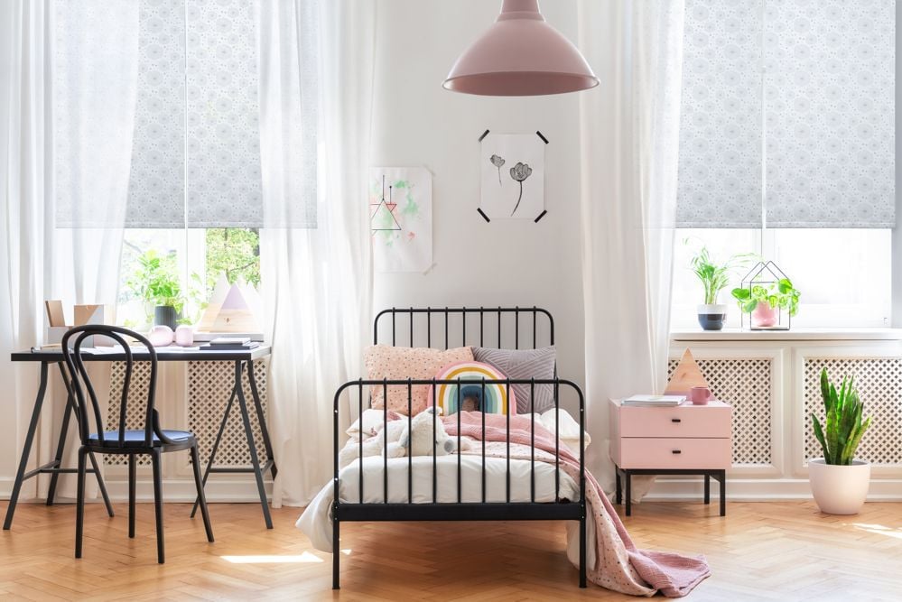 Roller Shades in Bedroom