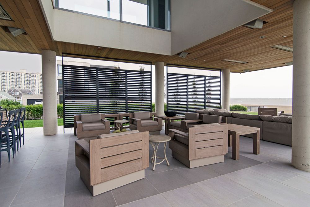 Aluminum Shutters on Patio