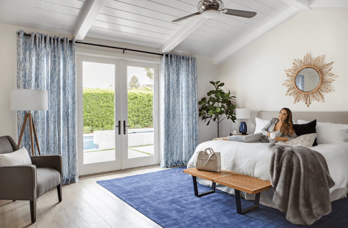blue bedroom rug