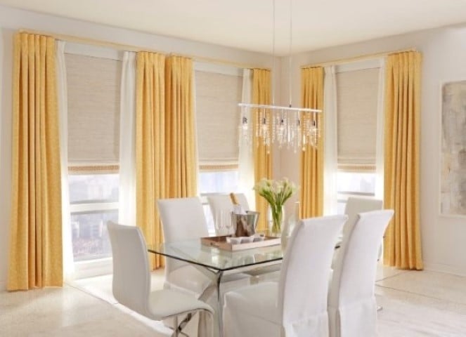 yellow security privacy drapes