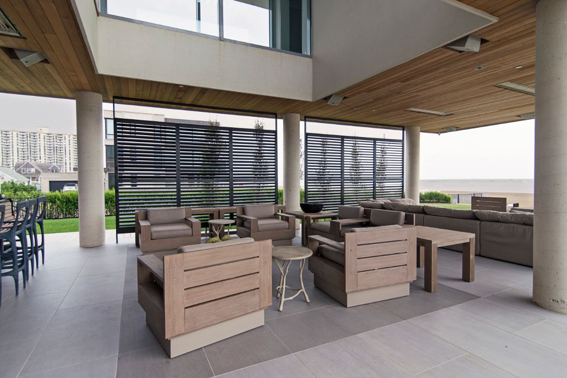 Aluminum Shutters on Patio