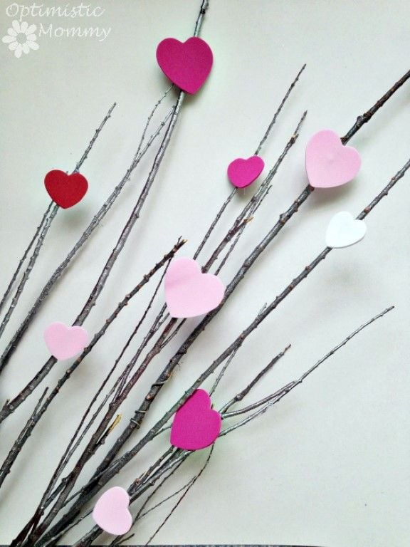 love tree pink and red hearts