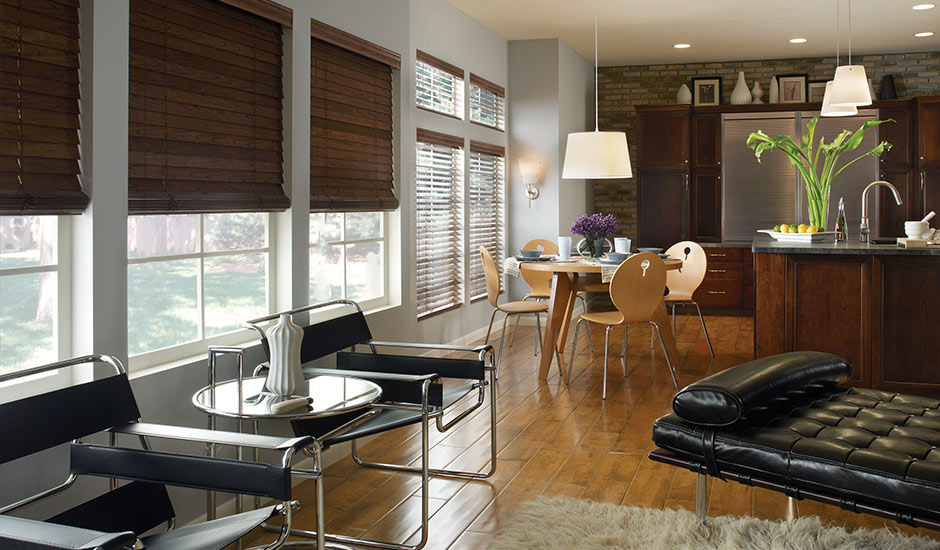 Dark Wood Blinds Studio