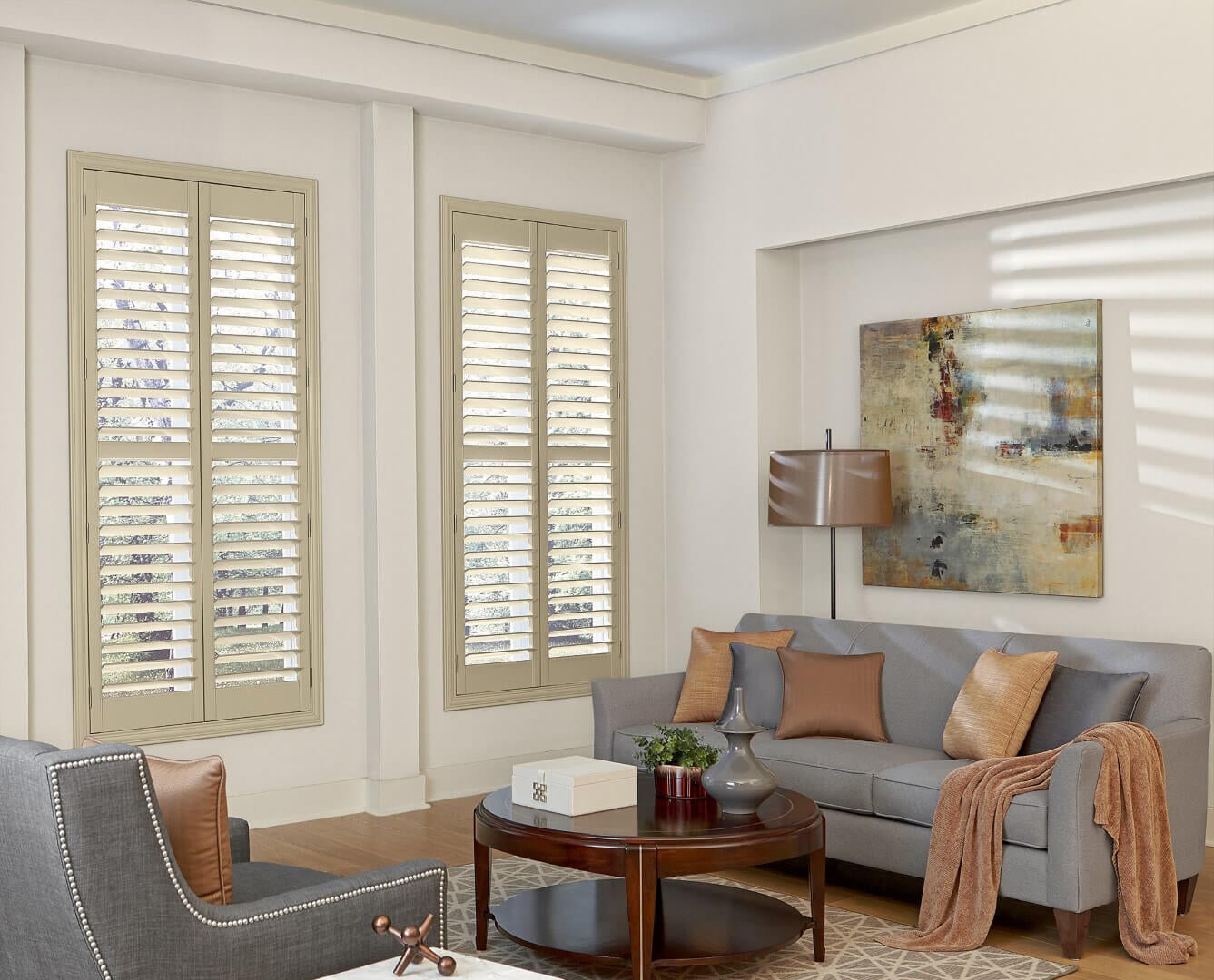 cream colored shutters