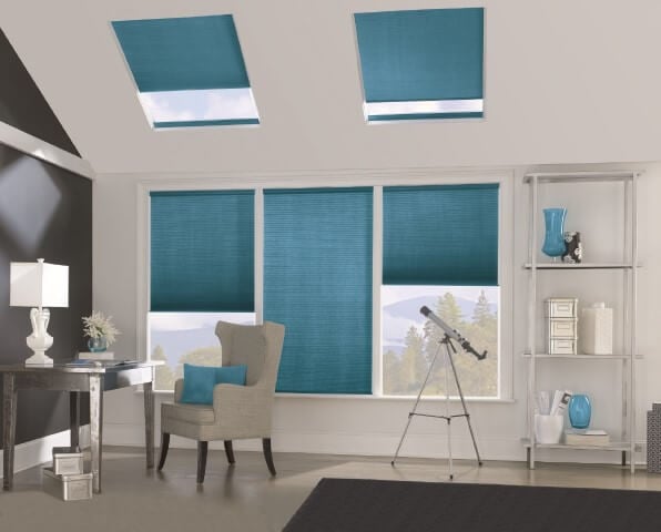 blue cellular shade