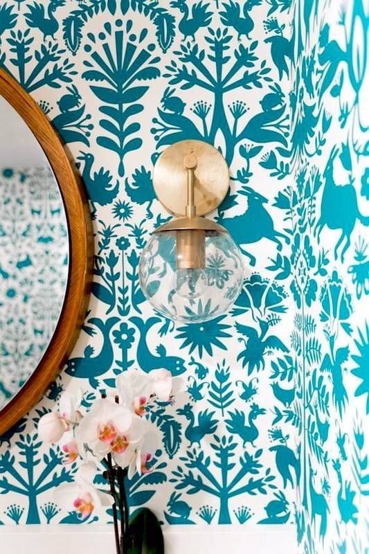 bright pattern bathroom design