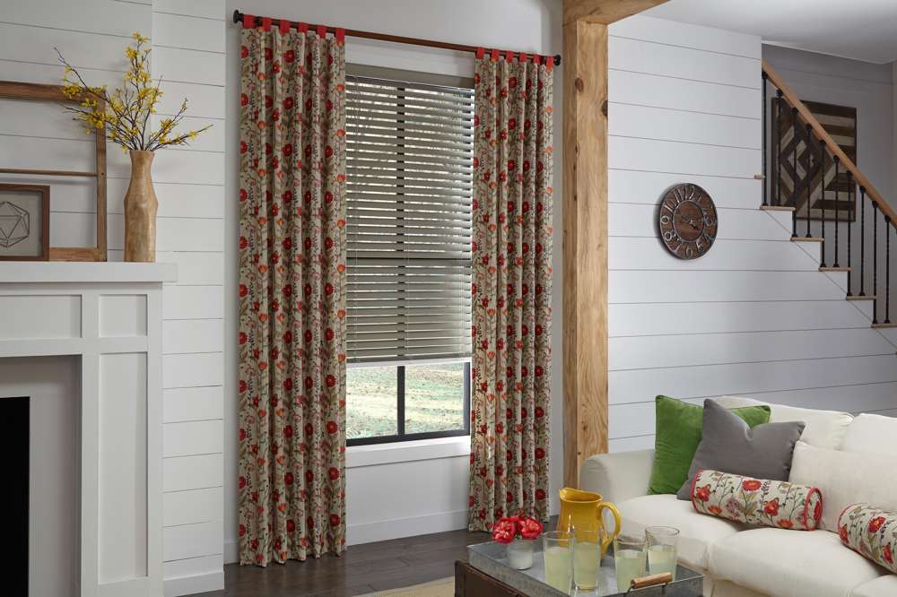 Faux Wood Blinds and Panel Drapes