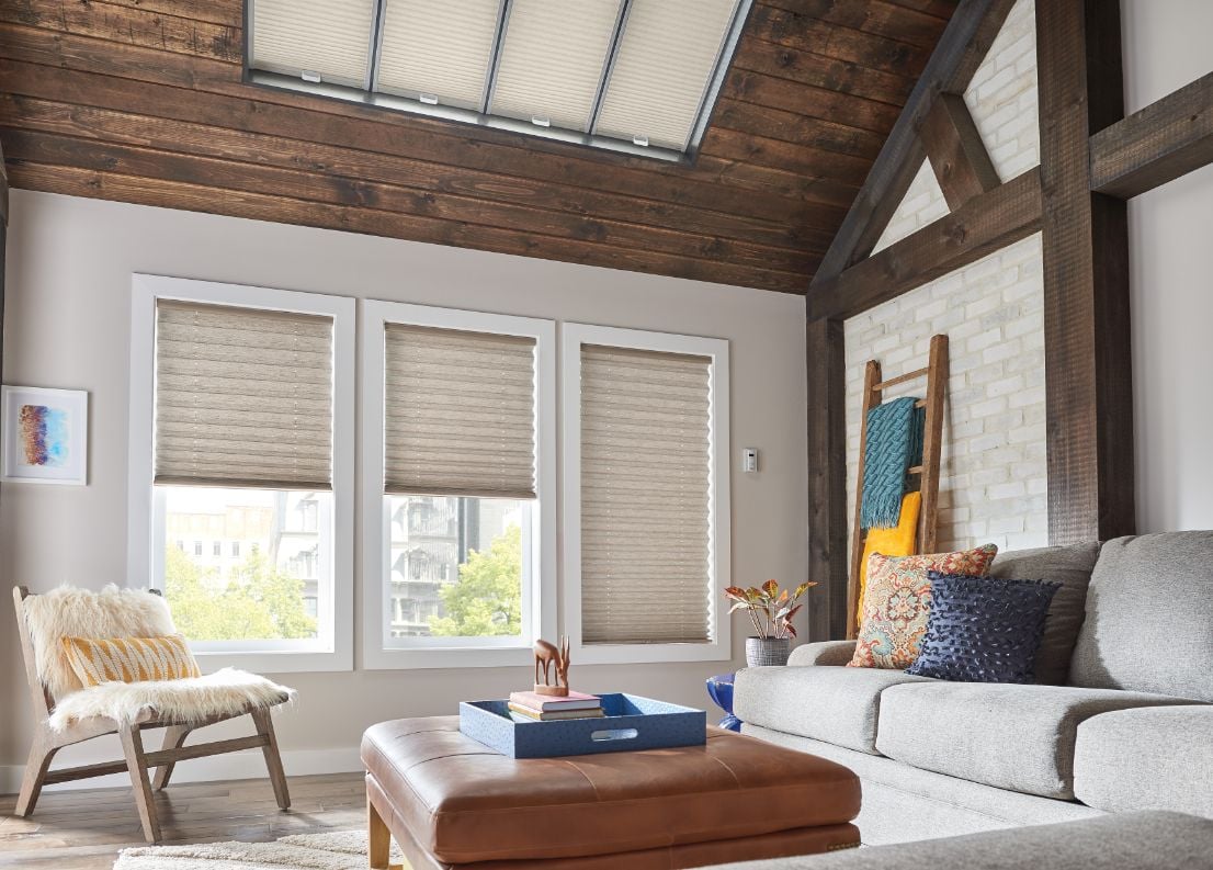Pleated Shades Living Room Signature Series