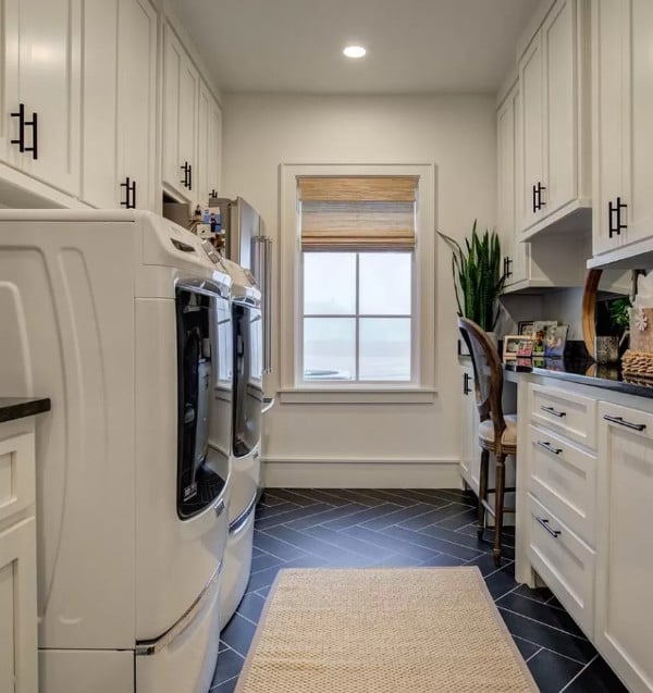 Bamboo Window Shades Laundry room