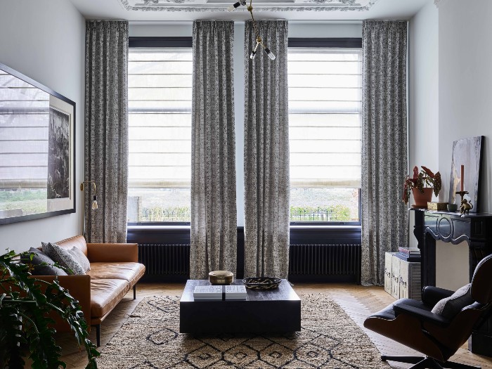 Roman Shades Drapes Living Room Vadain