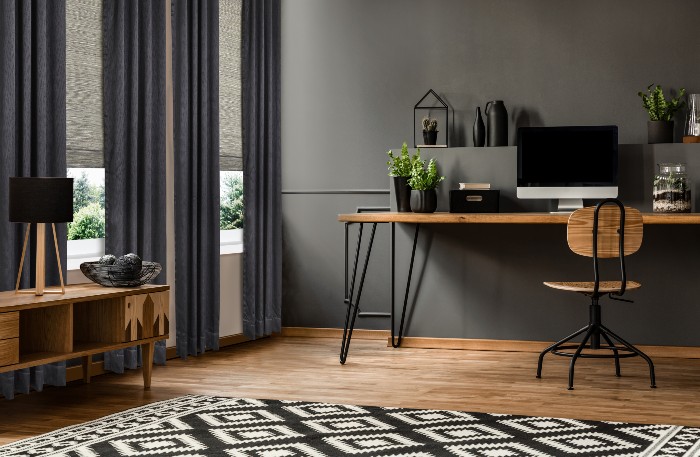 Woven Wood Shades Drapery Panels Office Inspired Shades Inspired Drapes