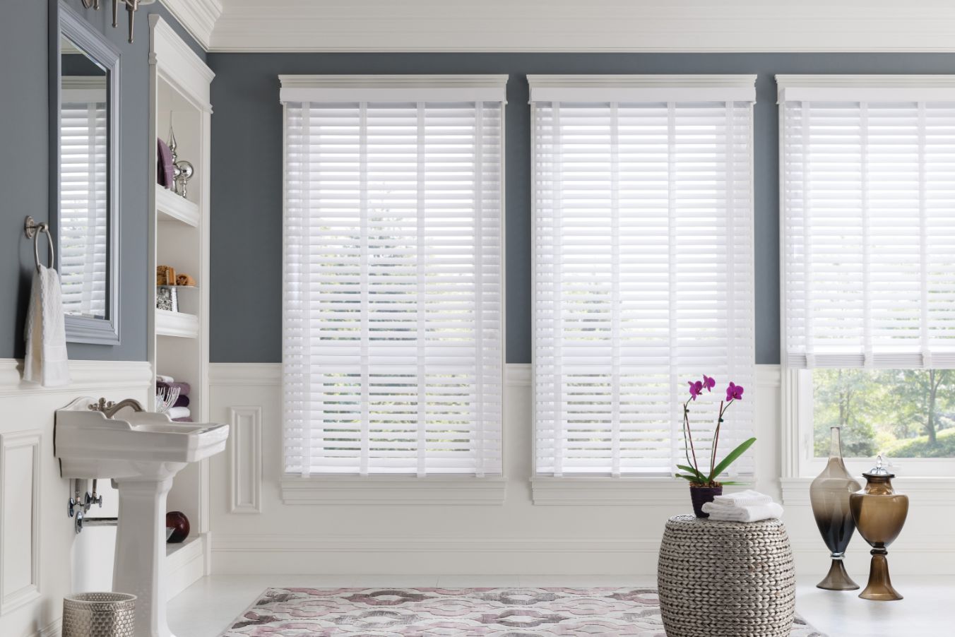 Faux Wood Blinds Bathroom Signature Series