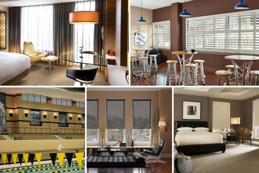 collage of window treatments