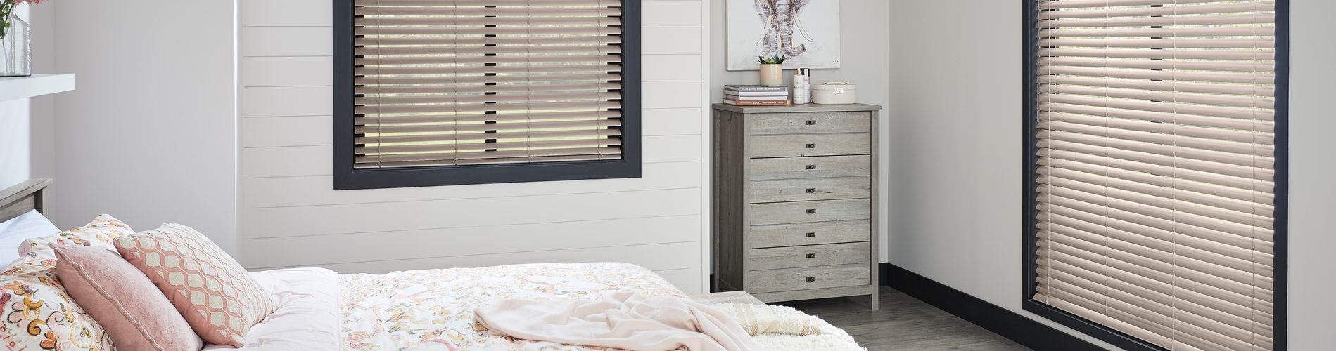 vinyl blinds in bedroom