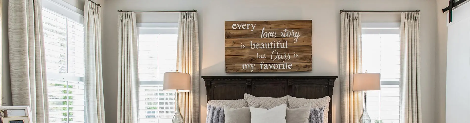drapery and shutters in bedroom